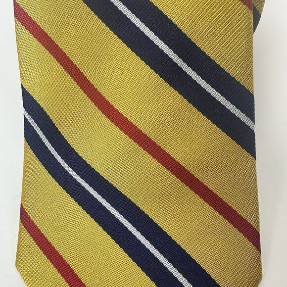 J. Press Men's 100% Silk Necktie Multicolor Striped Repp Handmade in USA NWT - Picture 4 of 7